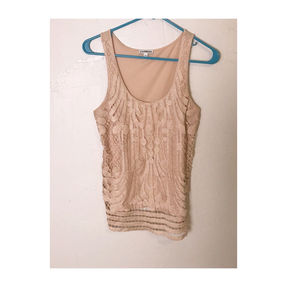 Express light shimmer rose gold tank top | Size S
